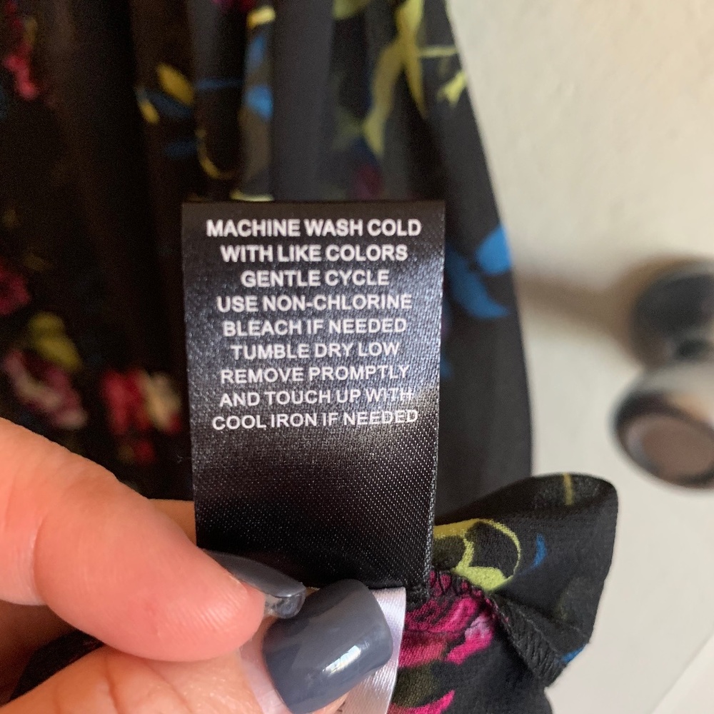Torrid Black Floral Chiffon Shirt Dress - Picture 5 of 7